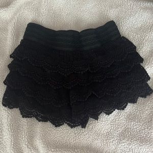 Ruffle Black Shorts Size Small